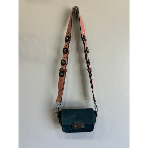 Zara Handbags - ZARA blue suede shoulder bag